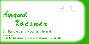 amand kocsner business card